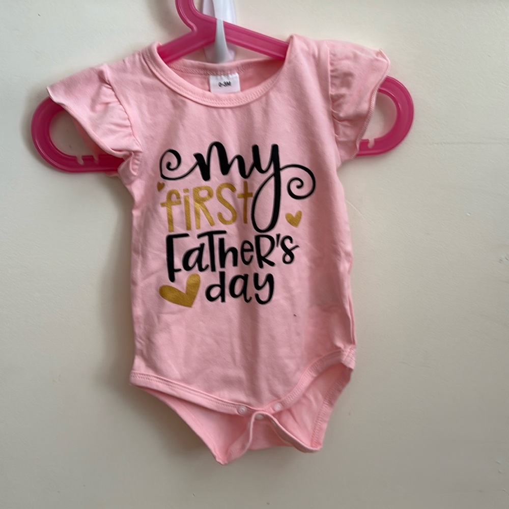PatPat Brown Baby One Piece - my first father's day Sz 0-3 month